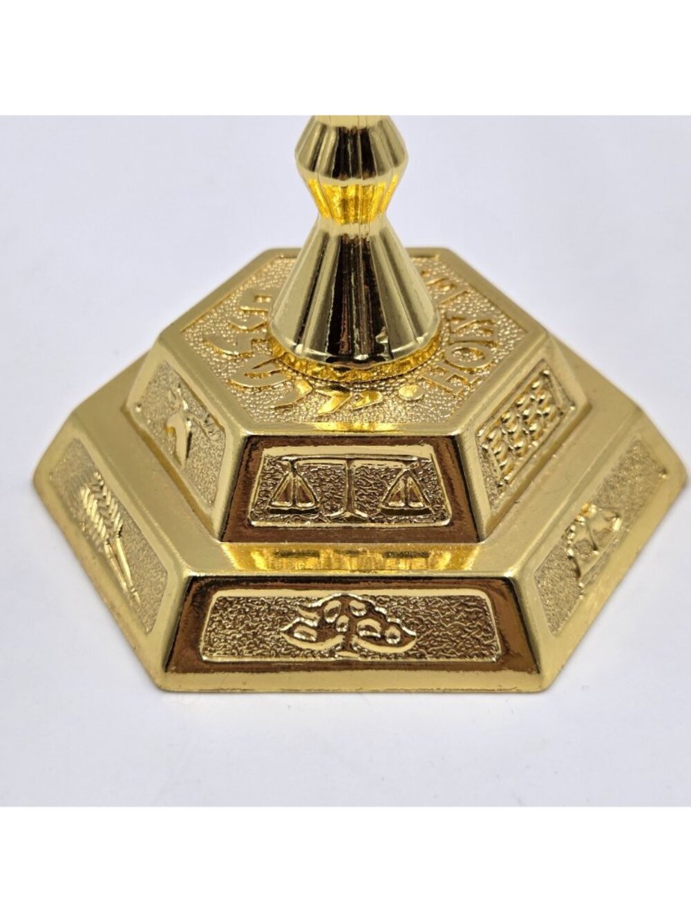 7 Taper Holy Land Symbols of the 12 Tribes of Israel Menorah Hexagonal Base - Picture 7 of 16